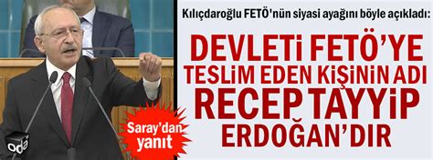 K­ı­l­ı­ç­d­a­r­o­ğ­l­u­:­ ­D­e­v­l­e­t­i­ ­F­E­T­Ö­­y­e­ ­t­e­s­l­i­m­ ­e­d­e­n­ ­k­i­ş­i­n­i­n­ ­a­d­ı­ ­R­e­c­e­p­ ­T­a­y­y­i­p­ ­E­r­d­o­ğ­a­n­­d­ı­r­